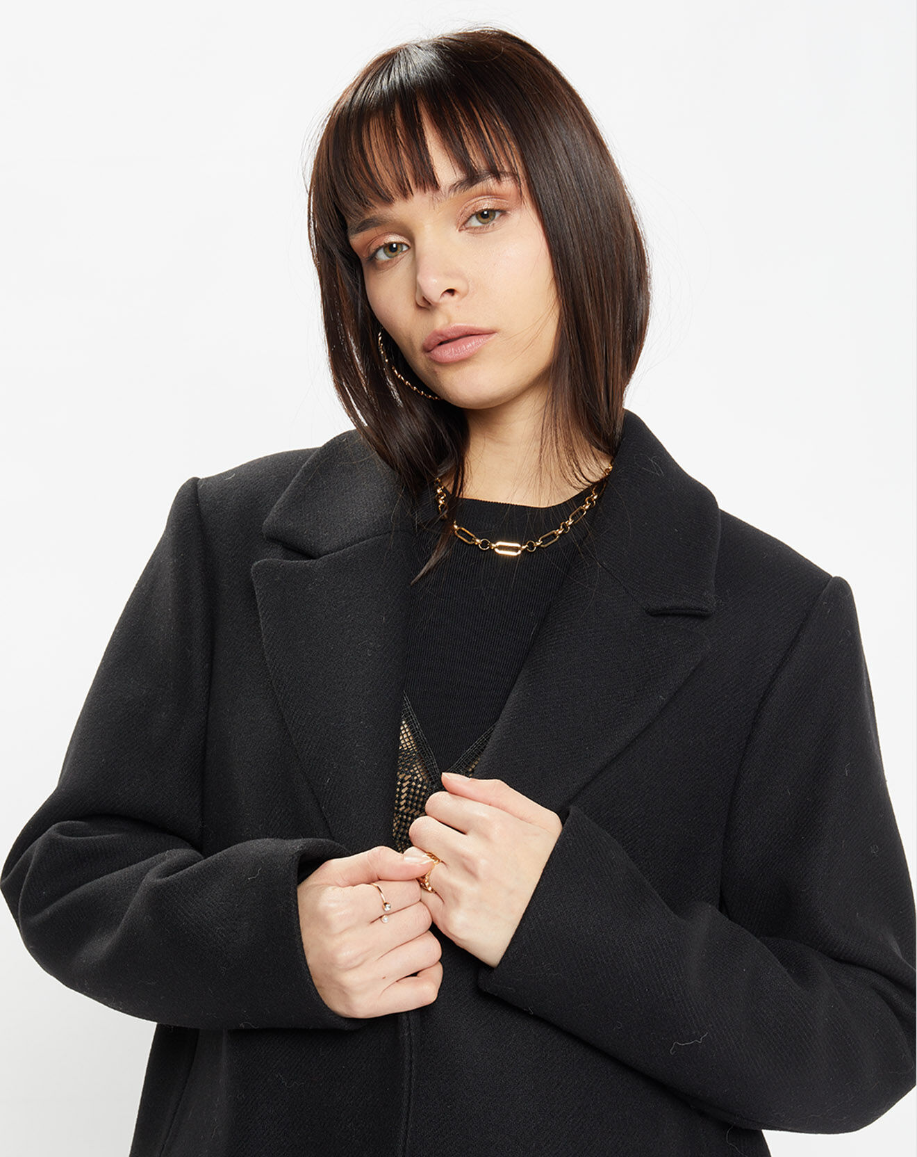 Zapa Manteau en Laine mélangée Maelys noir