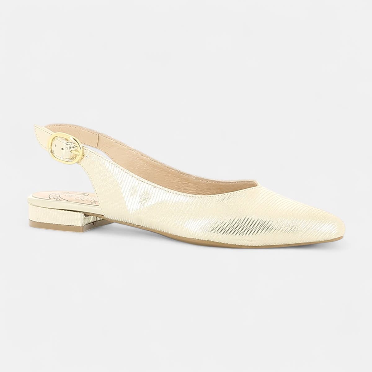 Escarpins avec bride arrière Femme en cuir or