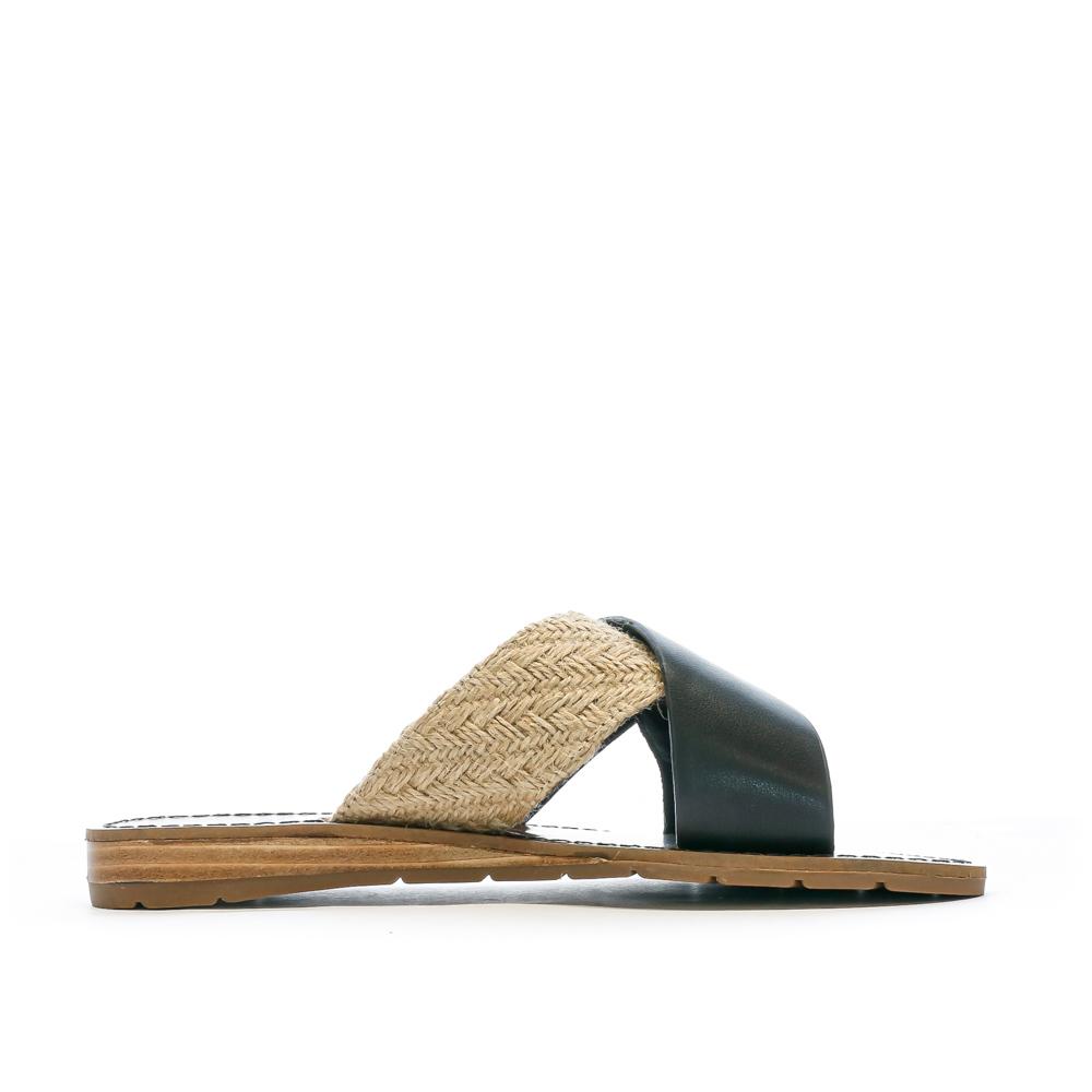 Chattawak Claquettes Croisées Noires Femme Chattawak Brana