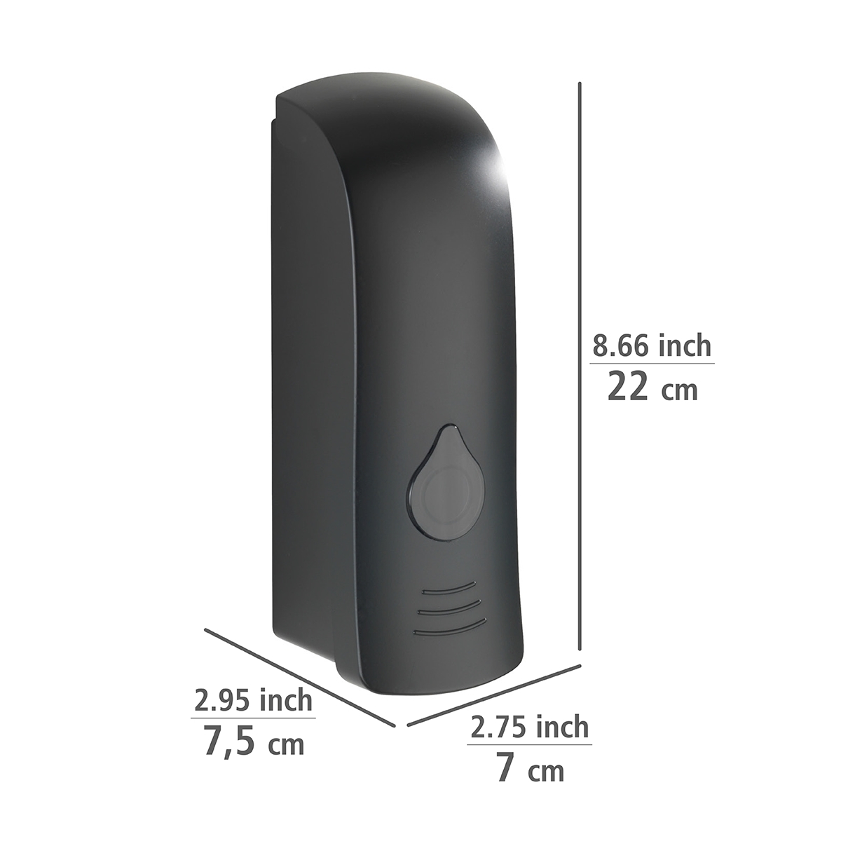 Wenko Ranera desinfectie & zeep wanddispenser 280 ml kunststof mat zwart