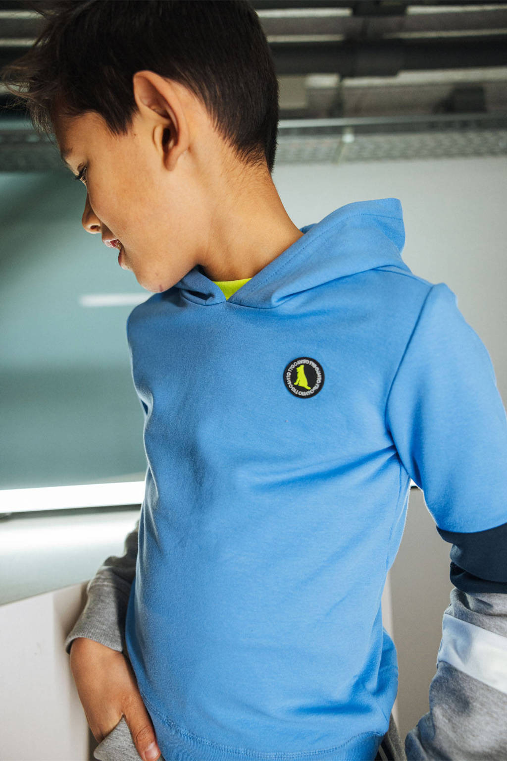 TYGO & vito hoodie Hein helderblauw/grijs/donkerblauw