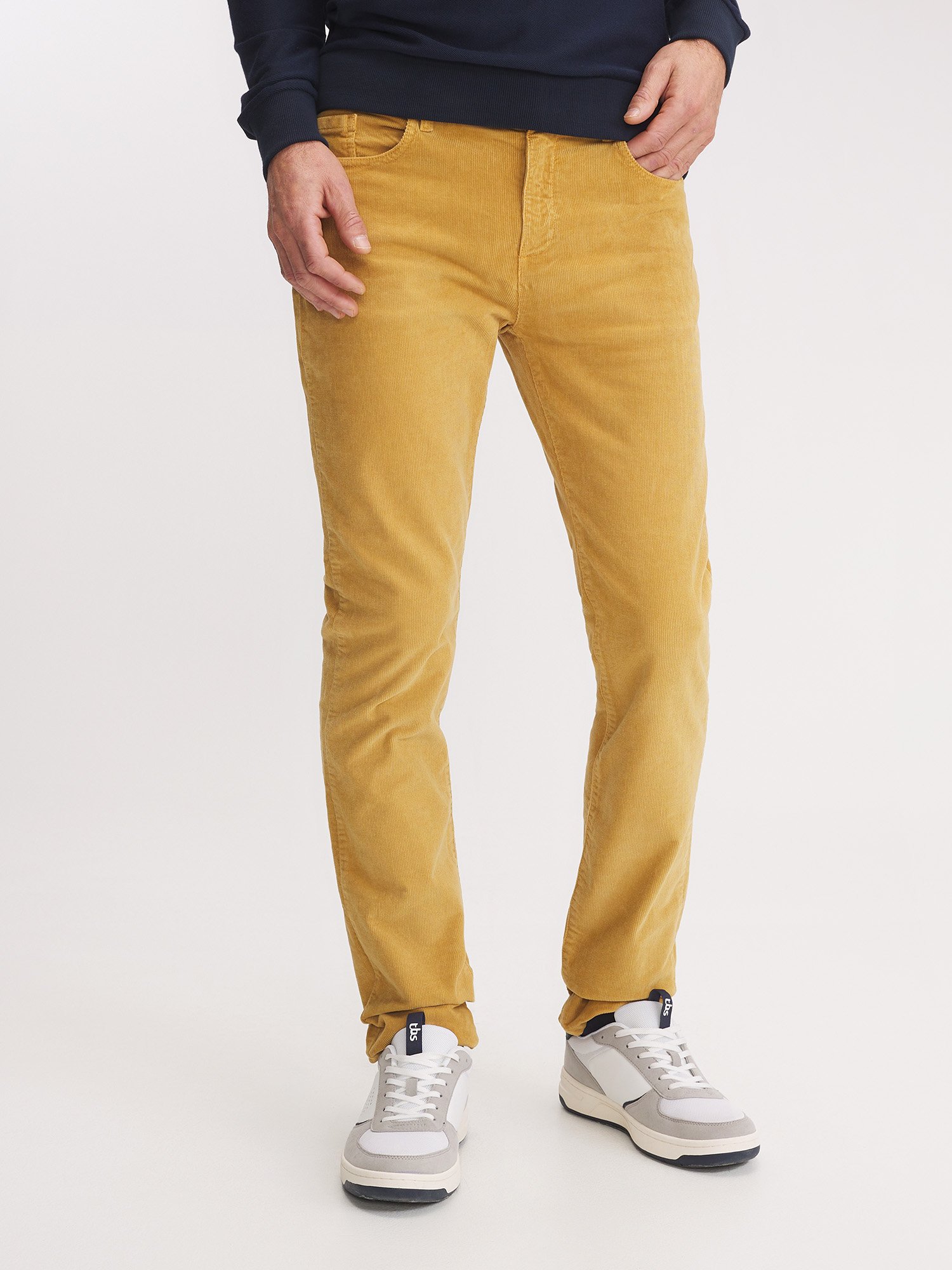 Pantalon Homme Velours Côtelé Jaune