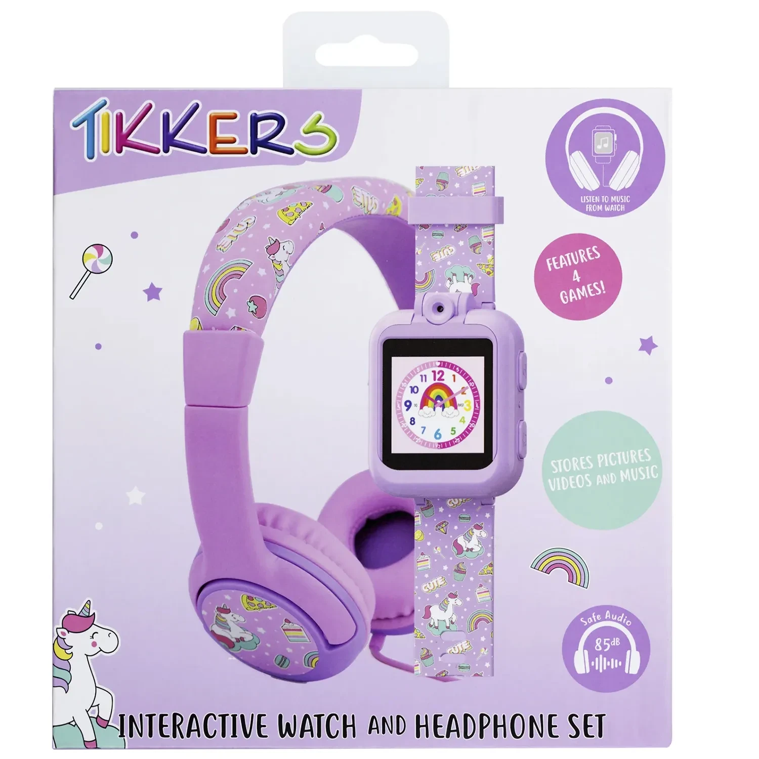 Tikkers Interactive Watch and Headphone Unicorn Set TKS02-0003