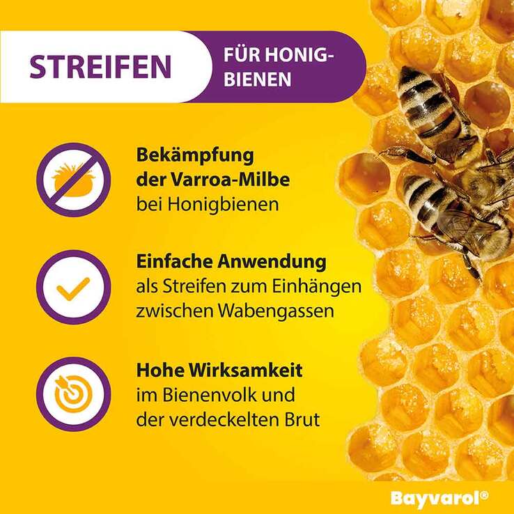 Bayvarol® Streifen für Honigbienen, 5X4 St