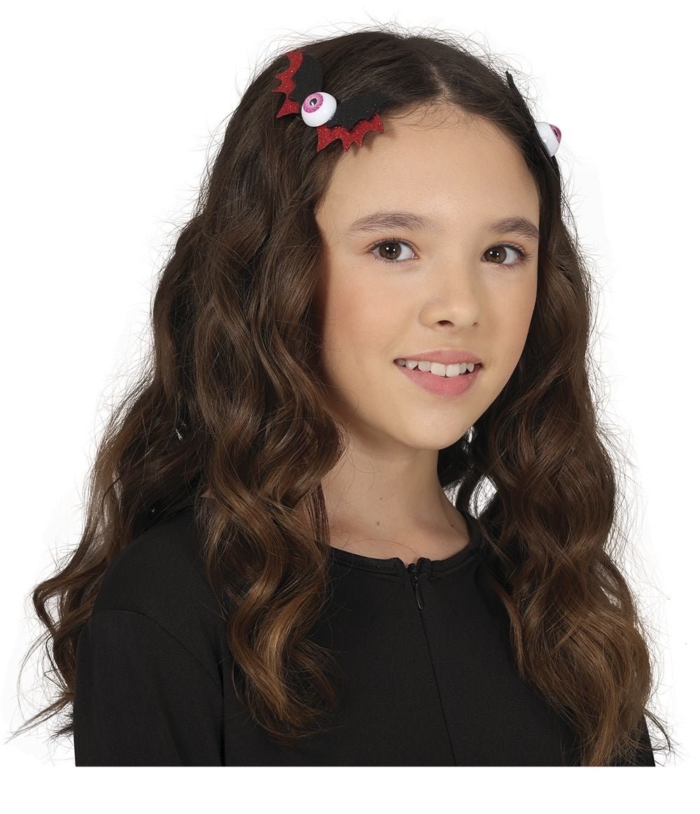 Halloween Haarclip Vleermuis 10cm 2st