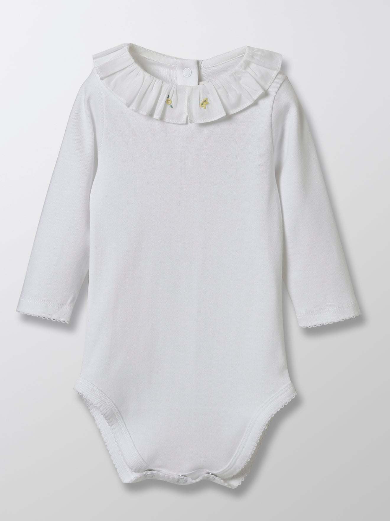 Body Bébé col brodé à la main - Coton bio