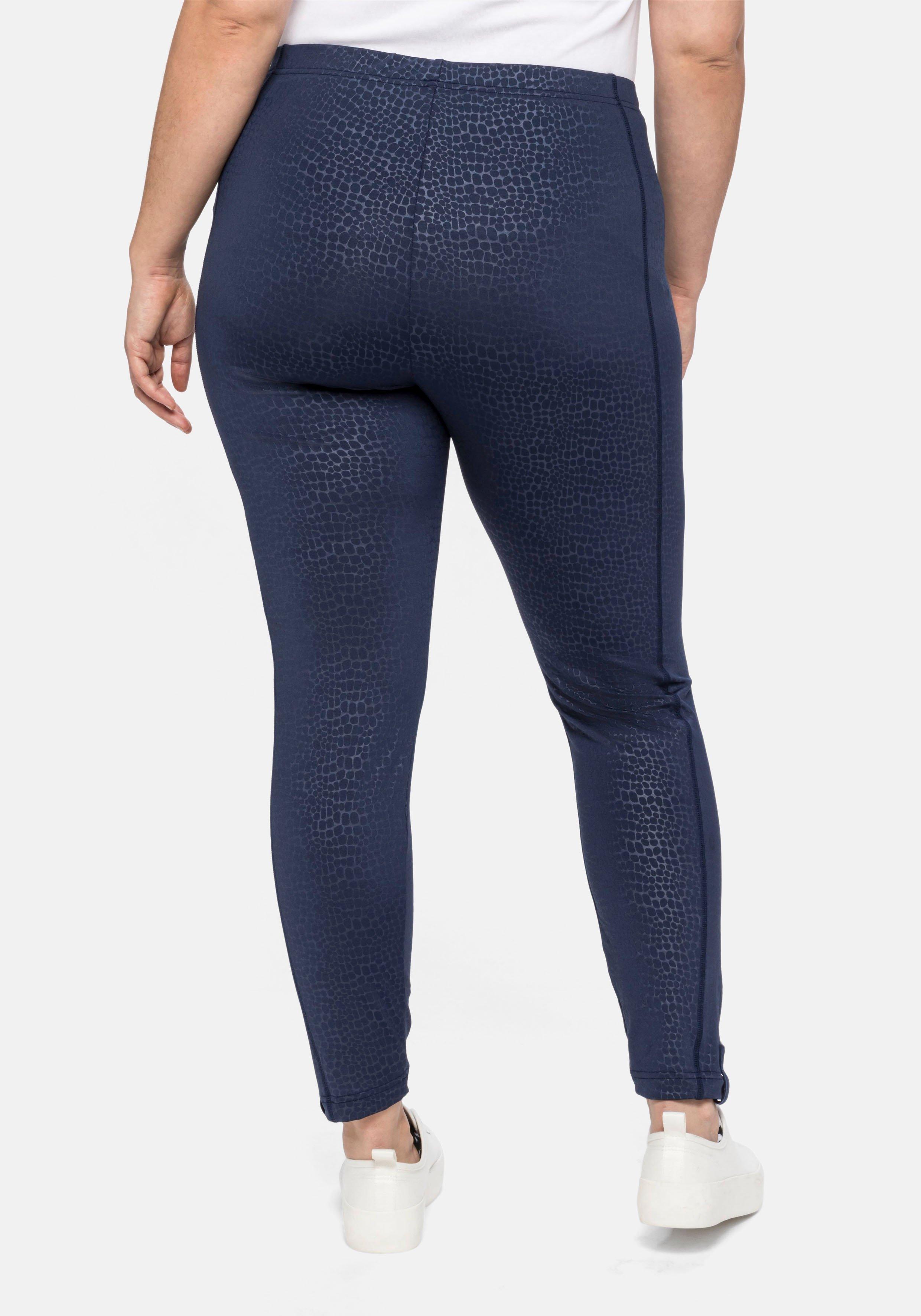 Leggings mit Animalprint und Ziernähten