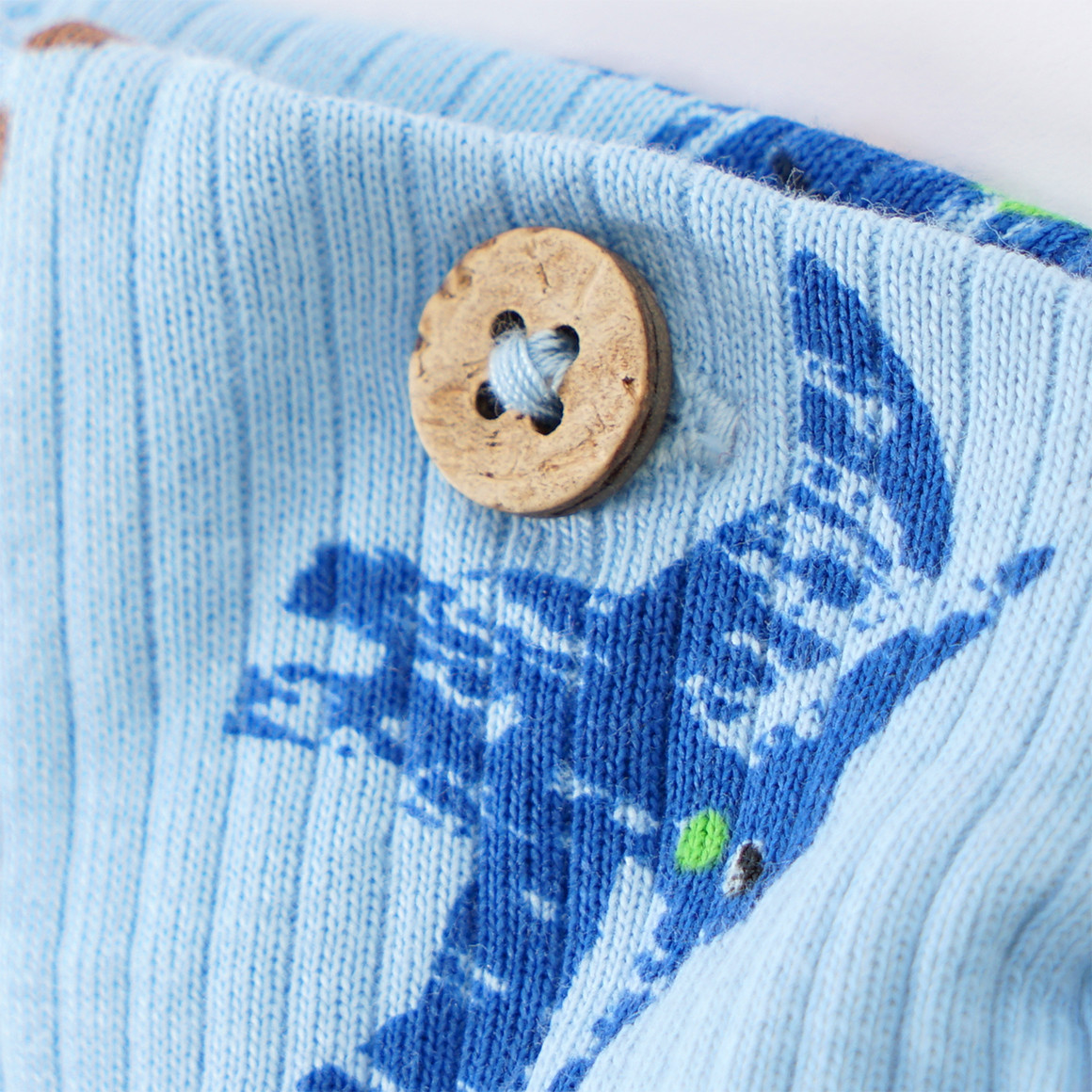Topomini Baby Langarmshirt mit Dinosaurier-Print hellblau