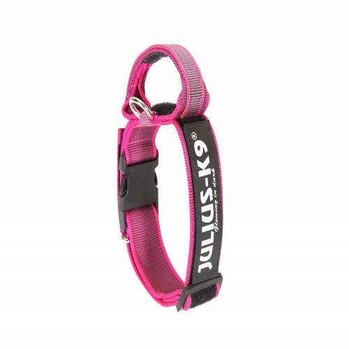 Coleira rosa Julius K9 com alça e fecho duplo