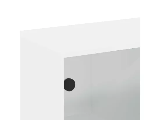 Armoires murales avec portes en verre 2 pcs blanc 68,5x37x35 cm