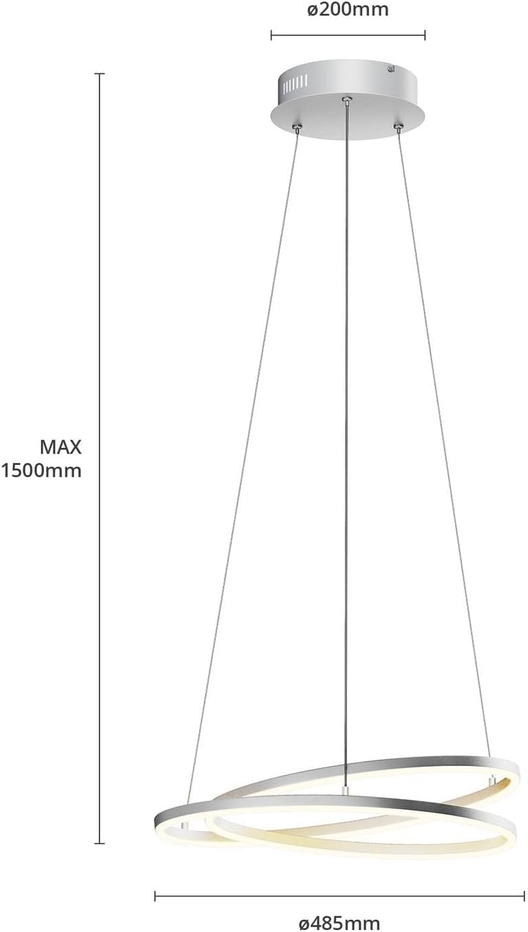 Lindby LED Davian dimmbar (Modern) in Alu aus Aluminium (1 flammig,) Wohnzimmerleuchte