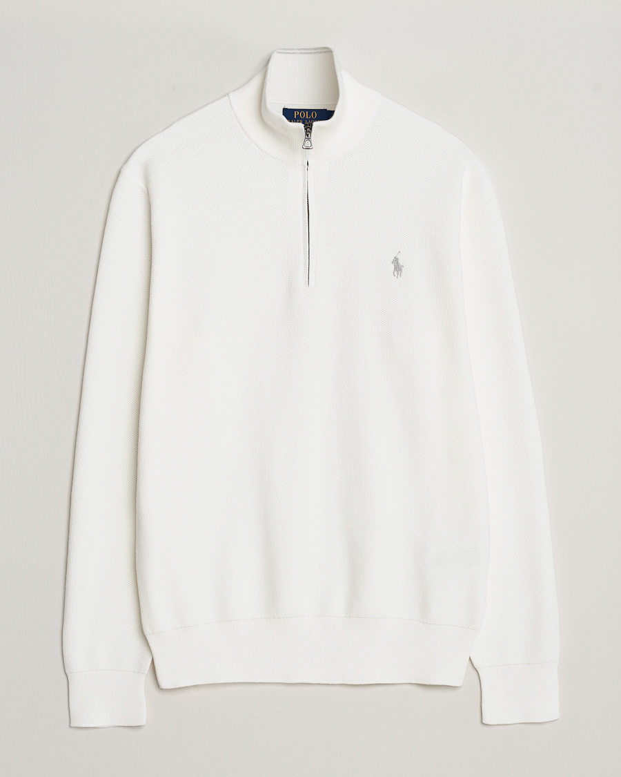 Polo Ralph Lauren Textured Half Zip Deckwash White