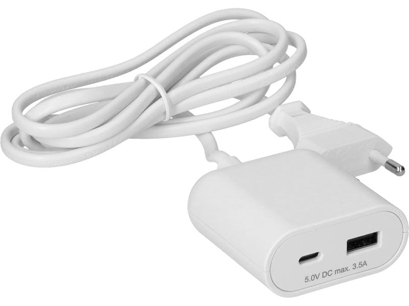 Max Hauri USB A C-Verlängerung mit Zuleitung 1.5 m Weiss Zum Laden Ihres Smartphones, Tablets, Laptops und mehr