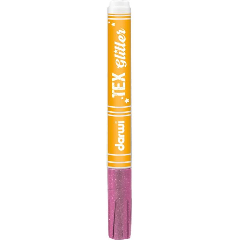 DARWI Marqueur Peinture Textile Pailletée Pointe Conique Fine 2mm - Rose