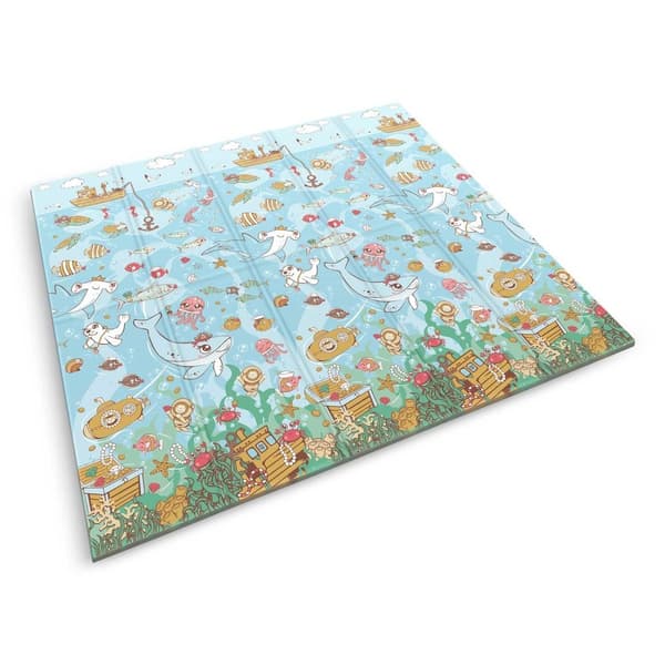 Sammenleggbar lekematte 200 x 180 x 1 cm Nukido NK-340 Ocean Safari