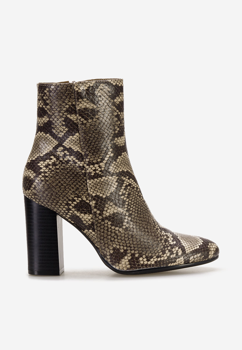 Bottines à gros talon champagne Valina