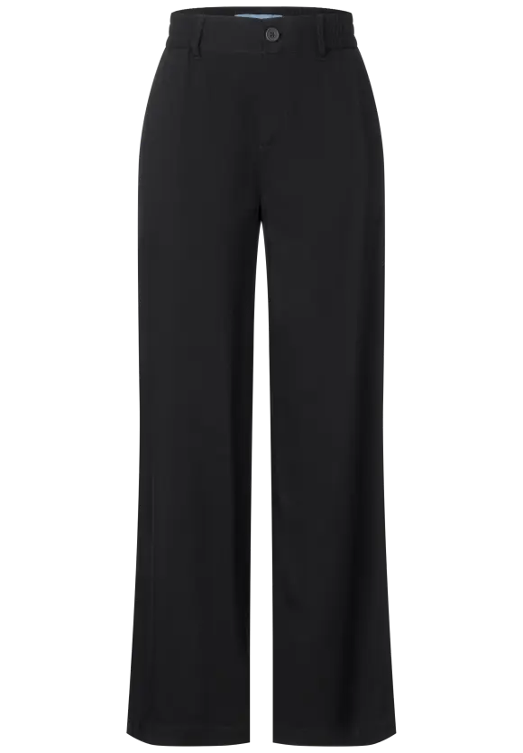 Loose Fit Viskosehose - Black