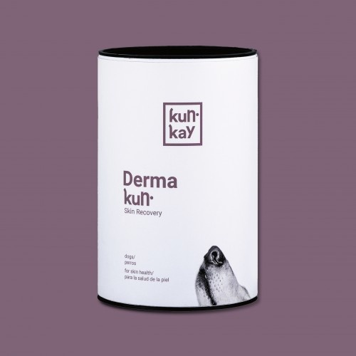 Suplemento Dermakun para a saúde da pele e pelagem dos cães.