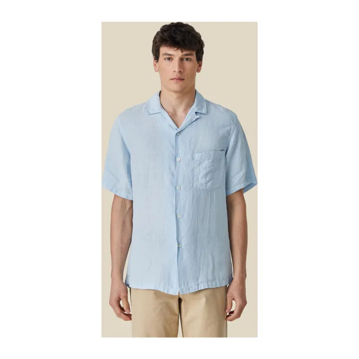 Portuguese Flannel Chemisette Camp Lin | Bleu ciel