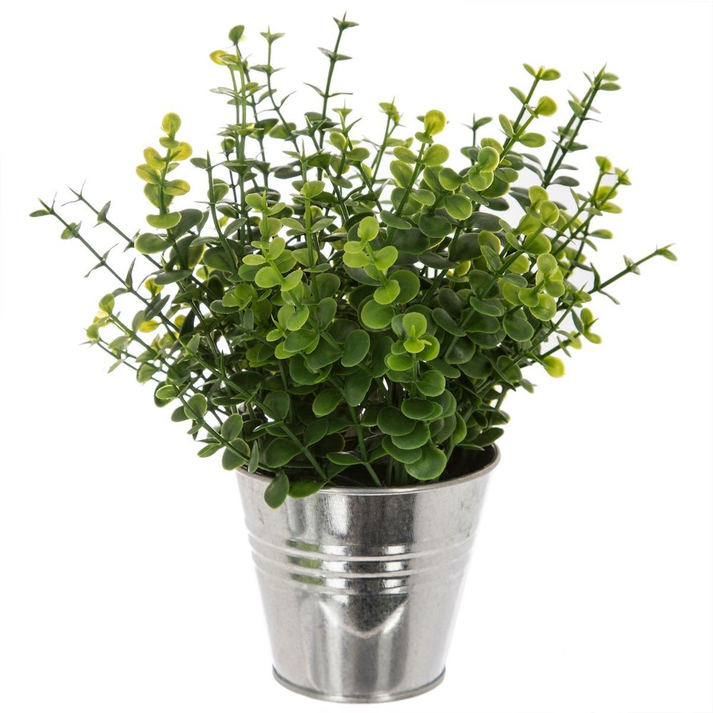 Plante artificielle pot en zinc h 25 cm