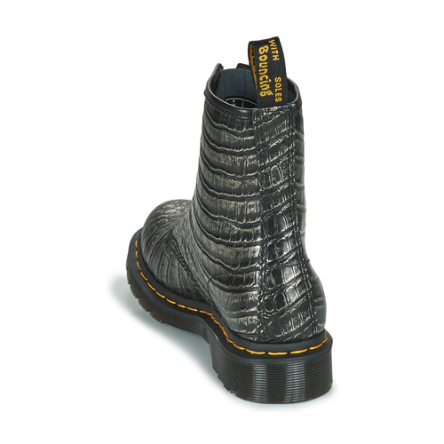 Dr. Martens - 1460 GUNMETAL WILD CROC EMBOSS - Noir