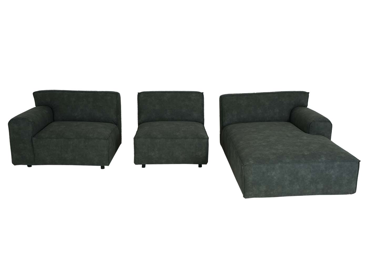 Ecksofa MCW-J59, Couch Sofa mit Ottomane rechts, Made in EU, wasserabweisend 295cm ~ Kunstleder grau