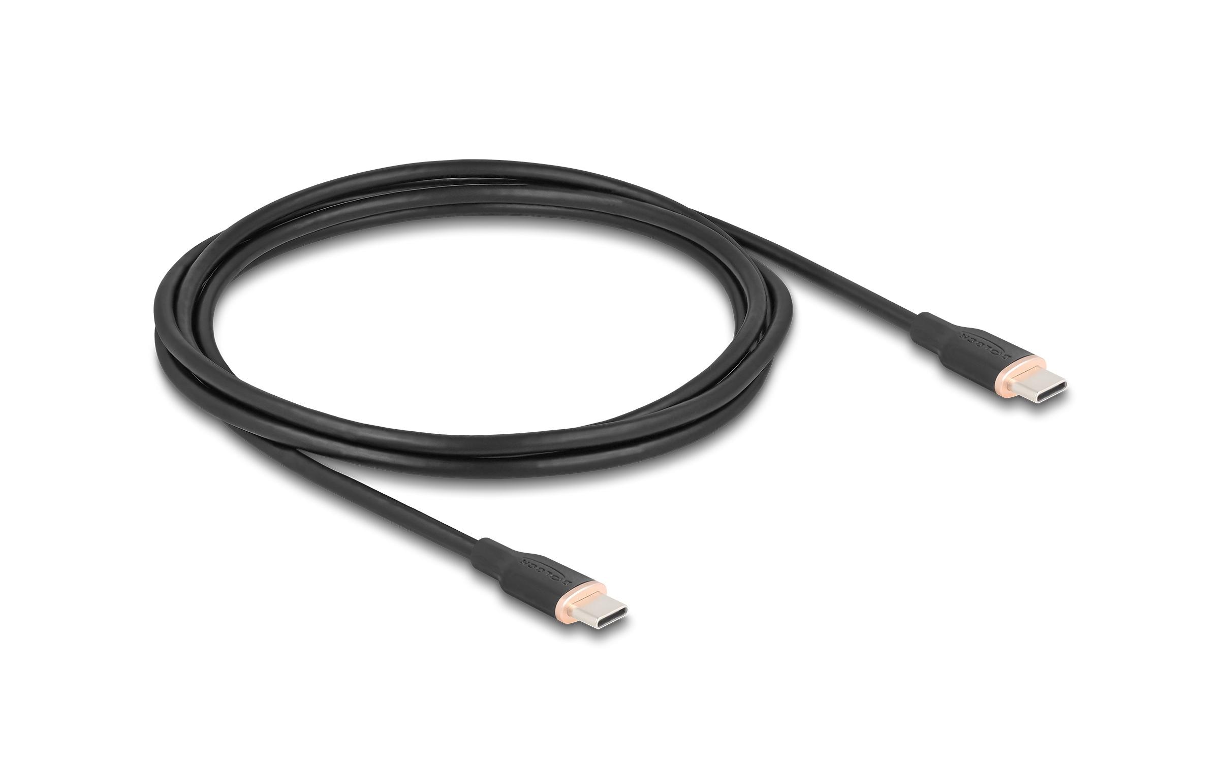 USB 2.0-Kabel Silikon USB C - USB C 2.5 mUniversell kompatibles Verbindungskabel mit Silikonoberfläche