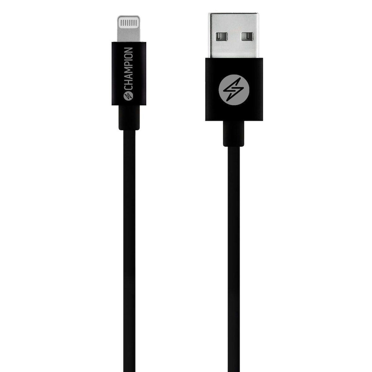 Champion USB-A til Lightning-kabel 1m Sort