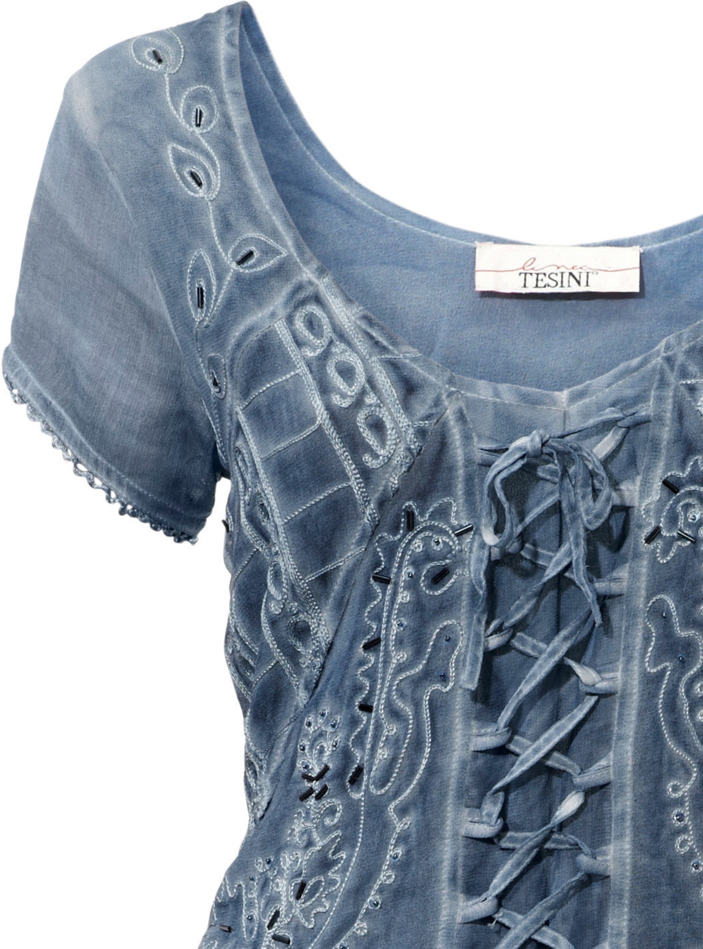 heine Stickereikleid in jeansblau