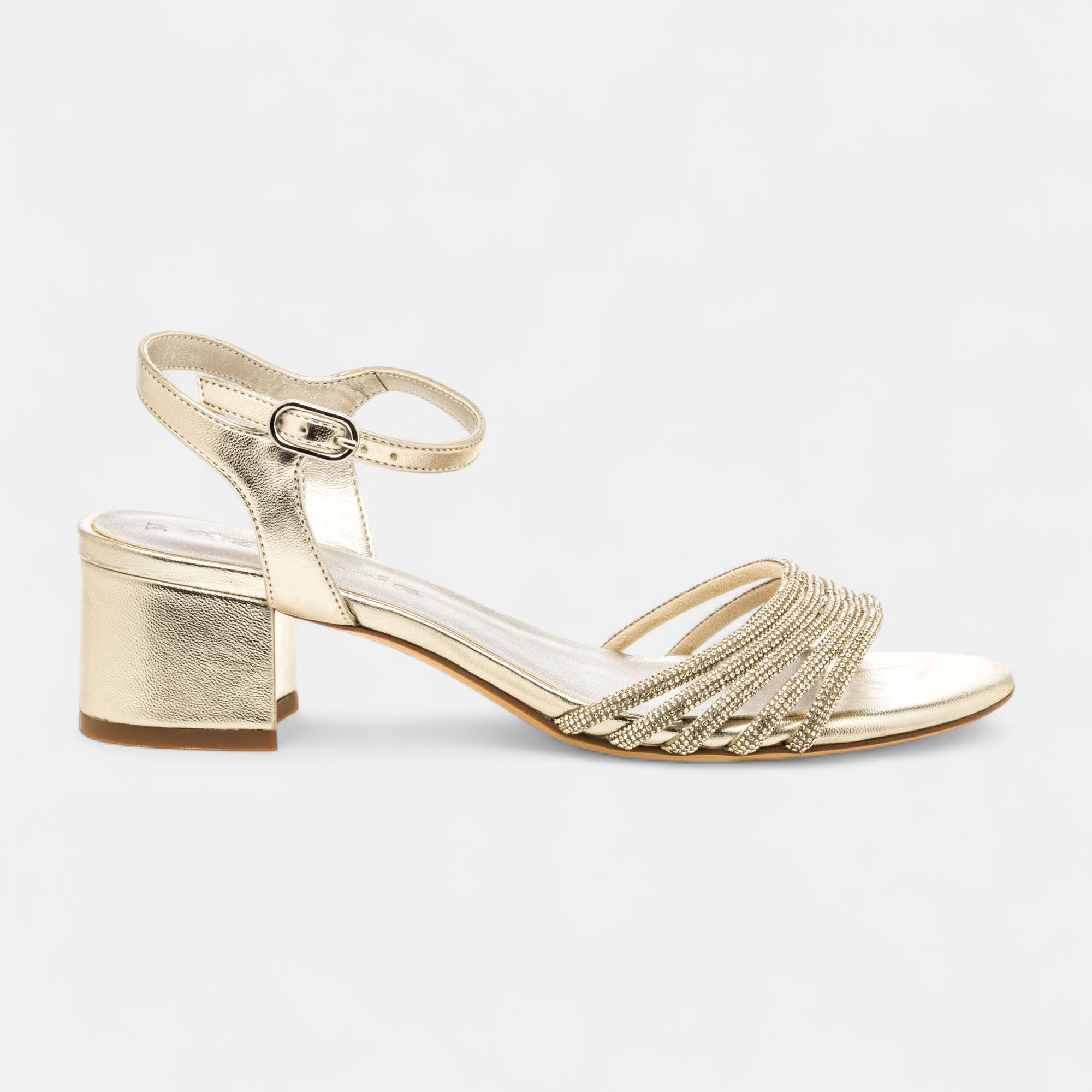 Nu-pieds à talon Femme or