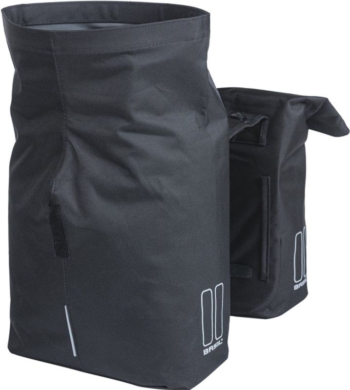 Basil - City Dubbele Fietstas - Zwart - Waterafstotend Polyester - 28-32 Liter