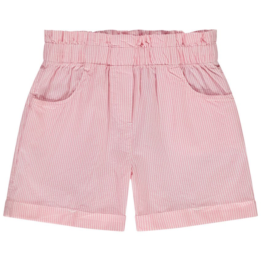 Short paperbag en toile rayée pour fille - Multicolore