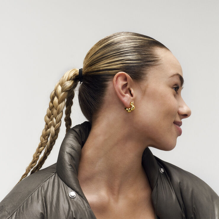 Camille Brinch Jewellery Cloudy Puffer Hoops Gold