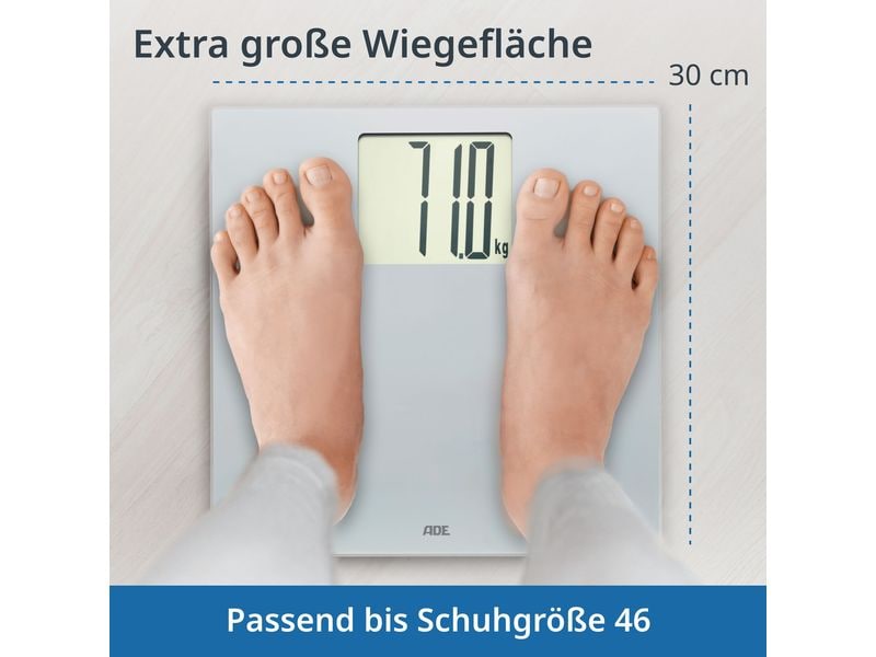ADE Personenwaage Katharina Silber Digitale Körperwaage mit XXL Display