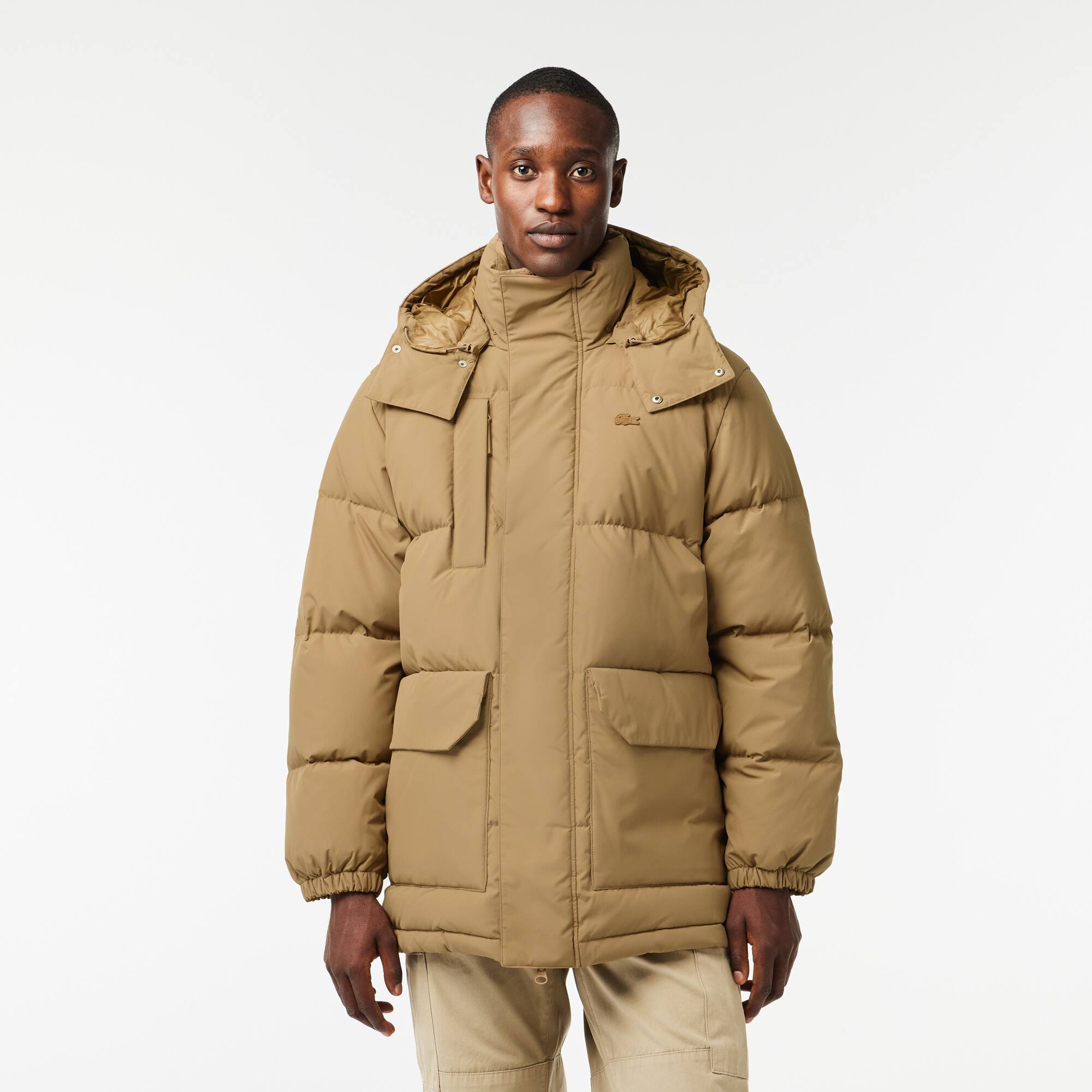 Midi-Puffer-Jacke mit abnehmbarer Kapuze Jacken & Mäntel - Braun - Lacoste - Herren