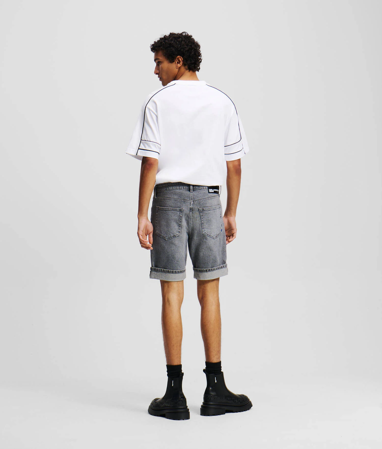 SHORT SLIM - Gris clair délavé