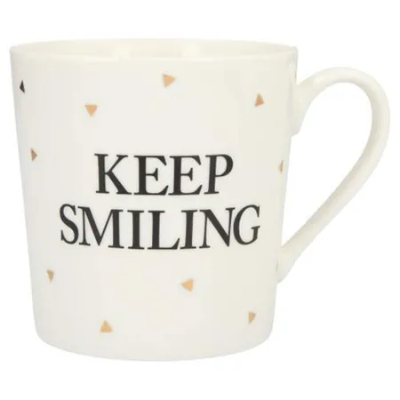 Depesche Porzellan Becher mit Sprüchen - Keep Smiling