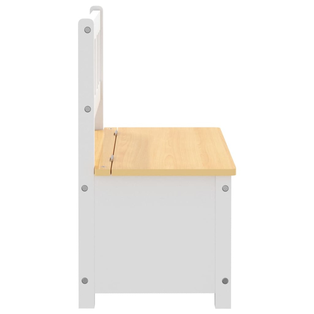 Banc de rangement pour enfants blanc et beige 60x30x55 cm mdf