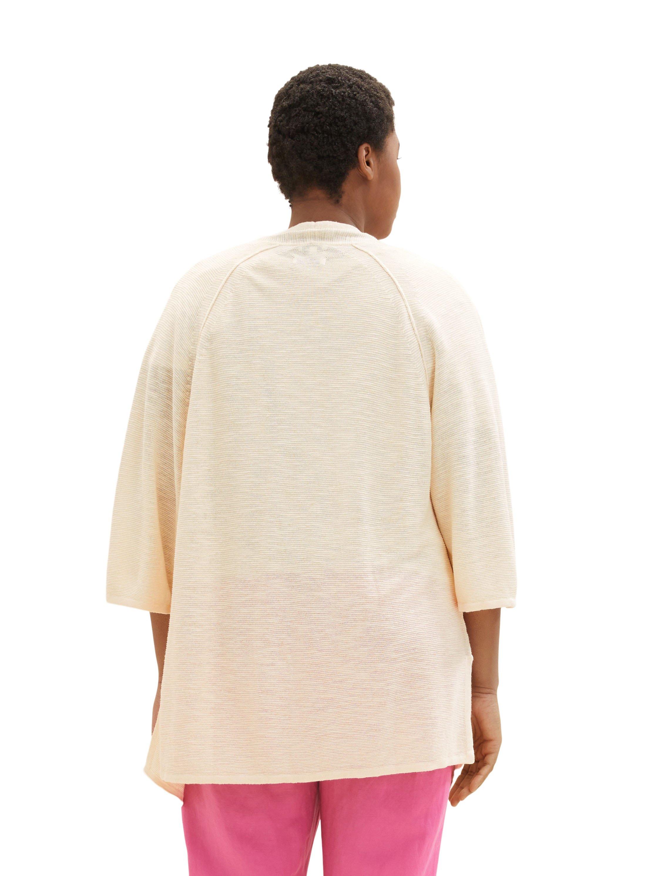 Cardigan in offener Form mit 3/4-Arm, aus Leinen-Mix
