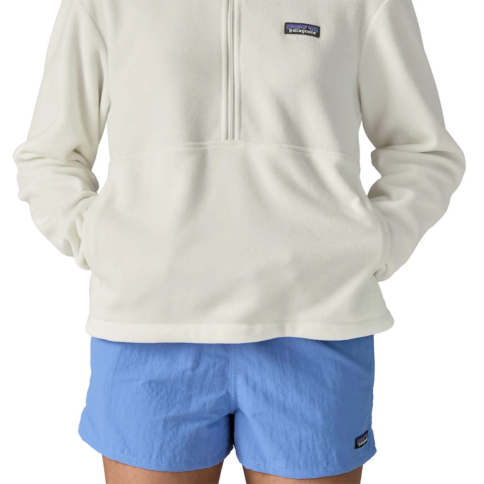 Micro D 1/2 Zip Fleece P/O Dame Birch White