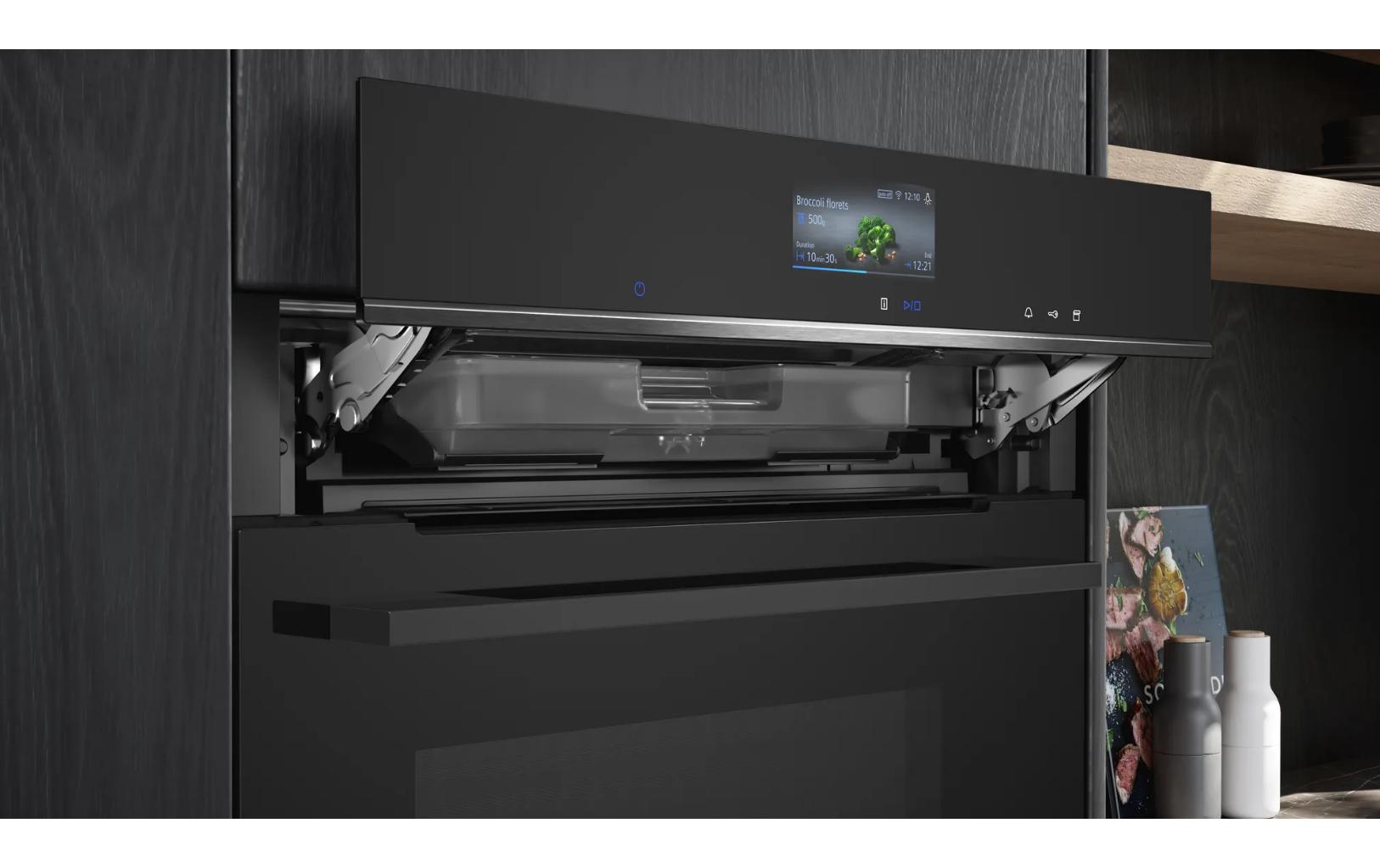 Einbaudampfbackofen iQ700 HS736G3B1C Schwarz A+<br>Einbau-Kompaktbackofen