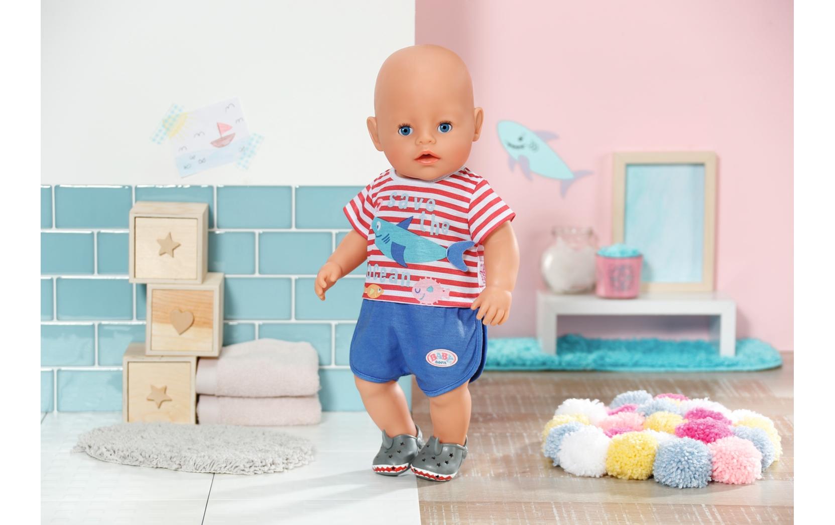 Puppenkleidung Pyjamas & ClogsPuppen-Schlafanzug im Matrosen-Look