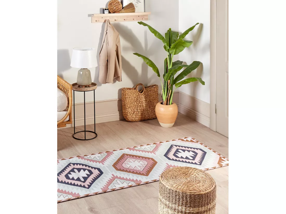Tapis multicolore en coton 80 x 300 cm BESLER