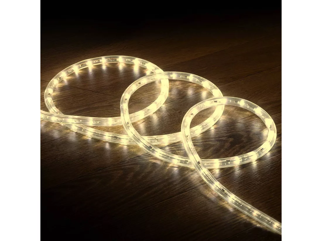 Gaine LED Ronde 220V AC 36 LED/m Blanc Chaud IP65 sur Mesure Coupe Tous les 100cm 15 m