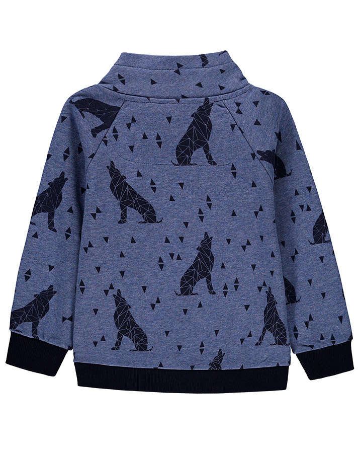 Kapuzen-Sweatshirt RAISED BY WOLVES gemustert in blau