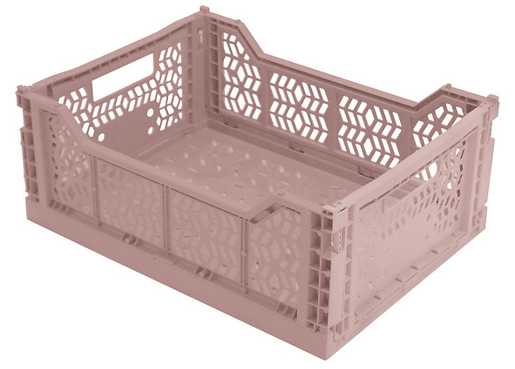 Cagette plastique recyclé pliable rose taille M