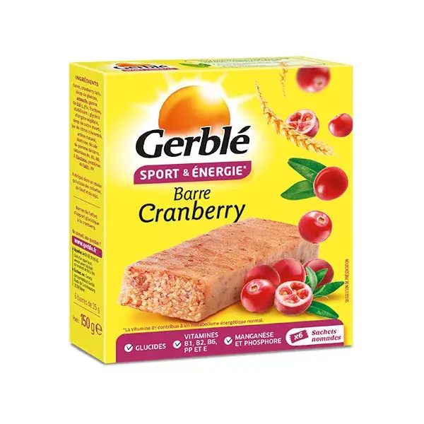 Barras de Cranberry Gerblé Sport 6 x 25g