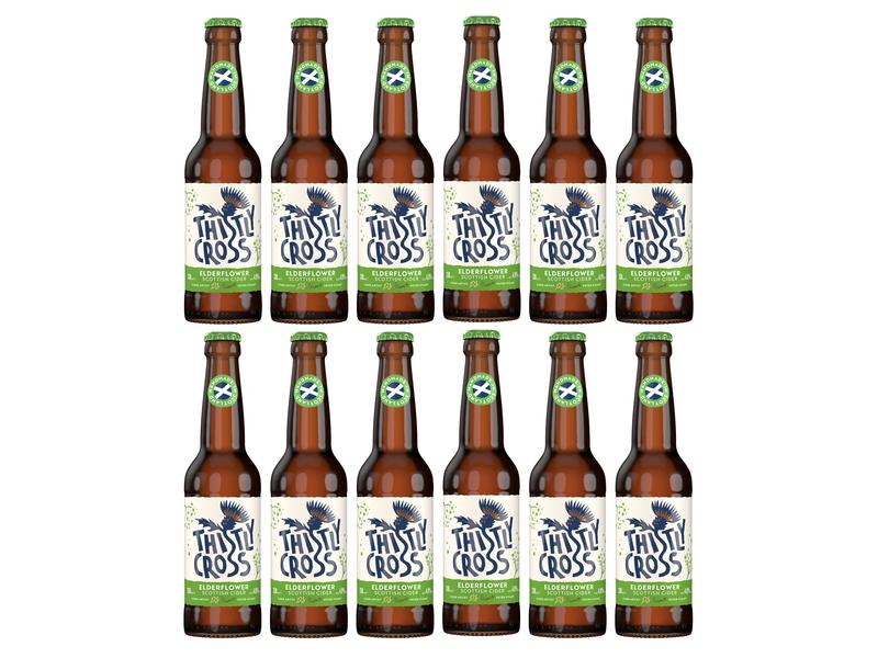 Thistly Cross Cider Holunderblüten Cider 12 x 0.33 l Vergorener Apfelsaft mit Holunderblütenaroma