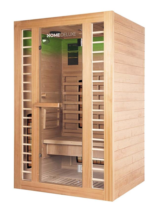 Infrarot-Gesundheitskabine für Zuhause, mit Ambientebeleuchtung und Bluetooth Radio, Größe M, 120 x 105 cm