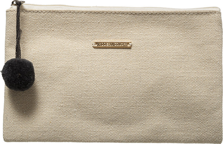 Trousse de toilette avec pochette Modern en polyester, coton et viscose couleur beige